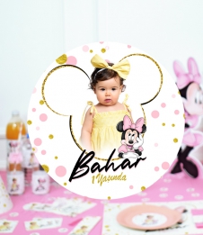 Partiavm Minnie Mouse Beyaz Doğum Günü Süsleri 20 cm Önlü Arkalı Baskı Kalın Karton Misinalı Asma Süs satın al
