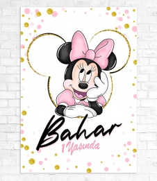 Partiavm Minnie Mouse Beyaz Doğum Günü Süsleri 70x100 cm Yırtılmaz Branda Afiş