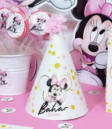 Partiavm Minnie Mouse Beyaz Doğum Günü Süsleri Parti Şapkası 5 Adet satın al