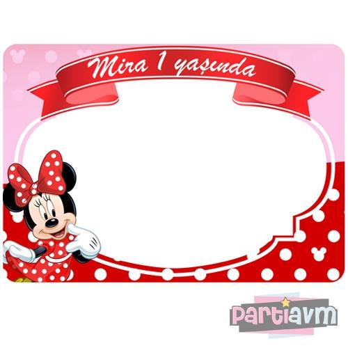 Minnie Mouse Doğum Günü Süsleri 100x70 cm Büyük Boy Hatıra Çerçevesi