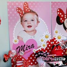 Partiavm Minnie Mouse Doğum Günü Süsleri 70x100 cm Katlanmaz Pano Afiş Büyük Boy Resimli