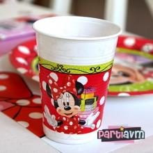 Partiavm Minnie Mouse Doğum Günü Süsleri Bardak Minnie Mouse Plastik 5 Adet