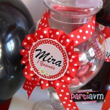 Partiavm Minnie Mouse Doğum Günü Süsleri Karton Sunum Etiketi Kurdele Askılı