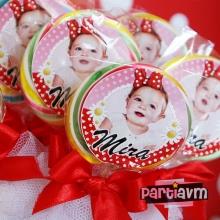 Partiavm Minnie Mouse Doğum Günü Süsleri Lolipop Şeker Etiketli Kurdeleli 10 Adet satın al