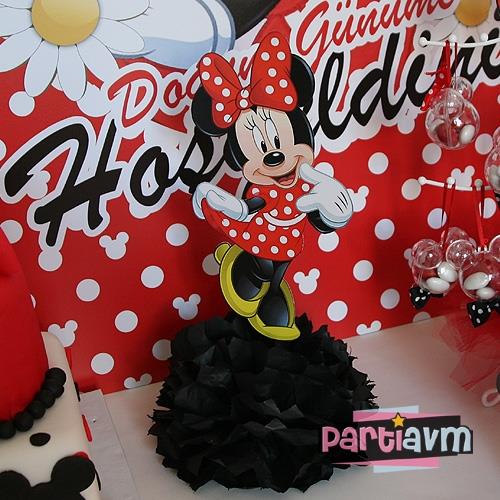 Minnie Mouse Doğum Günü Süsleri Masa Süsü Büyük Boy