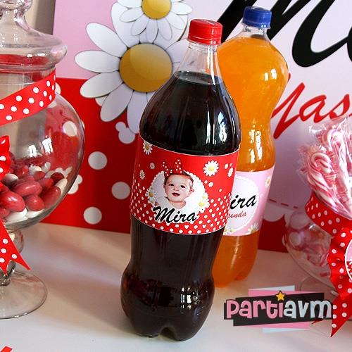 Minnie Mouse Doğum Günü Süsleri Meşrubat Şişe Bandı 2lt. İçin 5 Adet