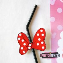 Partiavm Minnie Mouse Doğum Günü Süsleri Pipet Etiketli 5 Adet