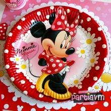 Partiavm Minnie Mouse Doğum Günü Süsleri Tabak Minnie 5 Adet