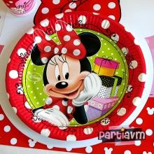 Partiavm Minnie Mouse Doğum Günü Süsleri Tabak Minnie 5 Adet