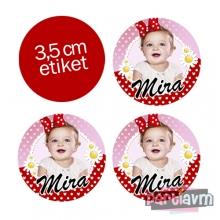 Partiavm Minnie Mouse Doğum Günü Süsleri Yuvarlak Etiket 3,5cm 15 Adet satın al