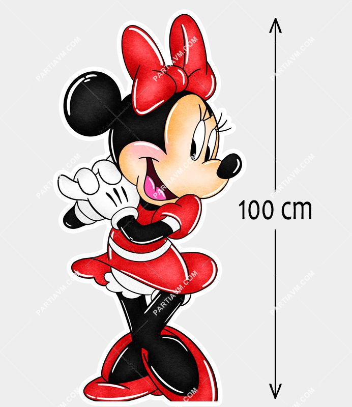 Minnie Mouse Kırmızı Doğum Günü Süsleri 100cm Ayaklı Minnie Mouse Dekor Pano