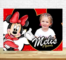 Partiavm Minnie Mouse Kırmızı Doğum Günü Süsleri 120 X 85 cm Dev Pano Afiş