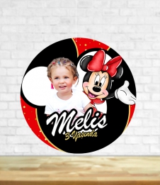 Partiavm Minnie Mouse Kırmızı Doğum Günü Süsleri 20 cm Önlü Arkalı Baskı Kalın Karton Misinalı Asma Süs