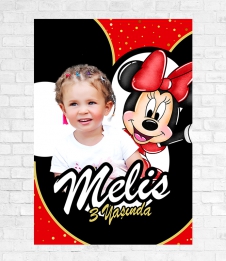Partiavm Minnie Mouse Kırmızı Doğum Günü Süsleri 70x100 cm Yırtılmaz Branda Afiş