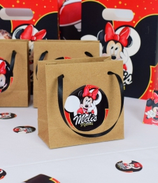 Partiavm Minnie Mouse Kırmızı Doğum Günü Süsleri Hediye Çantası Etiketli Kurdeleli 10 X 10 cm 5 Adet satın al