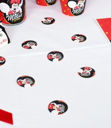 Partiavm Minnie Mouse Kırmızı Doğum Günü Süsleri Karton Masaüstü Konfeti İsimli 3 cm Pakette 50 Adet