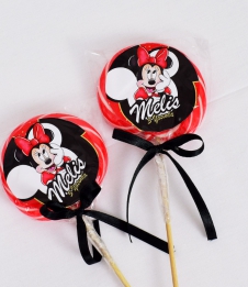Partiavm Minnie Mouse Kırmızı Doğum Günü Süsleri Lolipop Şeker Etiketli Süslemeli 10 Adet