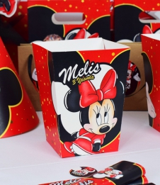 Partiavm Minnie Mouse Kırmızı Doğum Günü Süsleri Popcorn Kutusu 5 Adet satın al