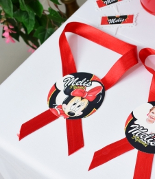 Partiavm Minnie Mouse Kırmızı Doğum Günü Süsleri Sunum Etiketi Kurdele Askılı 5 Adet satın al