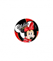 Partiavm Minnie Mouse Kırmızı Doğum Günü Süsleri Yuvarlak Etiket 3,5cm 15 Adet