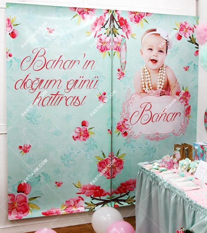 Mint Yeşili Doğum Günü 100x200 cm Vinil Dekor Afişi 2 Adet Ekonomik Fiyat