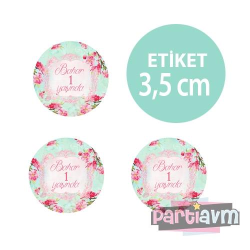 Mint Yeşili Doğum Günü Yuvarlak Etiket 3,5cm 15 Adet