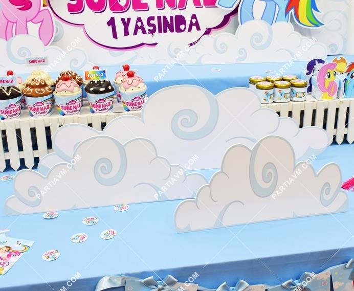 My Little Pony Doğum Günü 30, 40 ve 70 cm 3 Adetli Set Masaüstü Dekor Bulut Pano