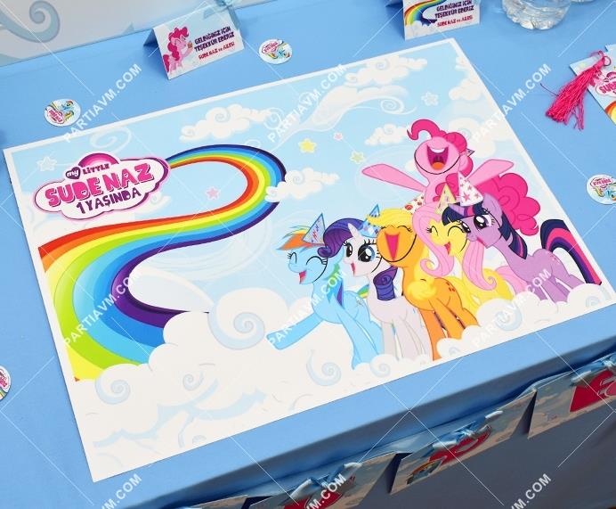 My Little Pony Doğum Günü Amerikan Servis Kalın Kuşe Kağıt 5 Adet