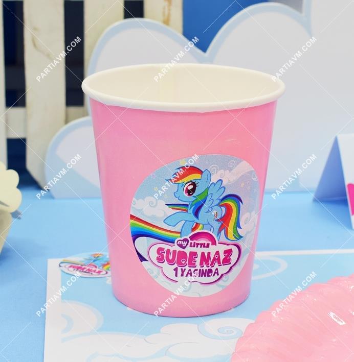 My Little Pony Doğum Günü Etiketli Karton Bardak 5 Adet