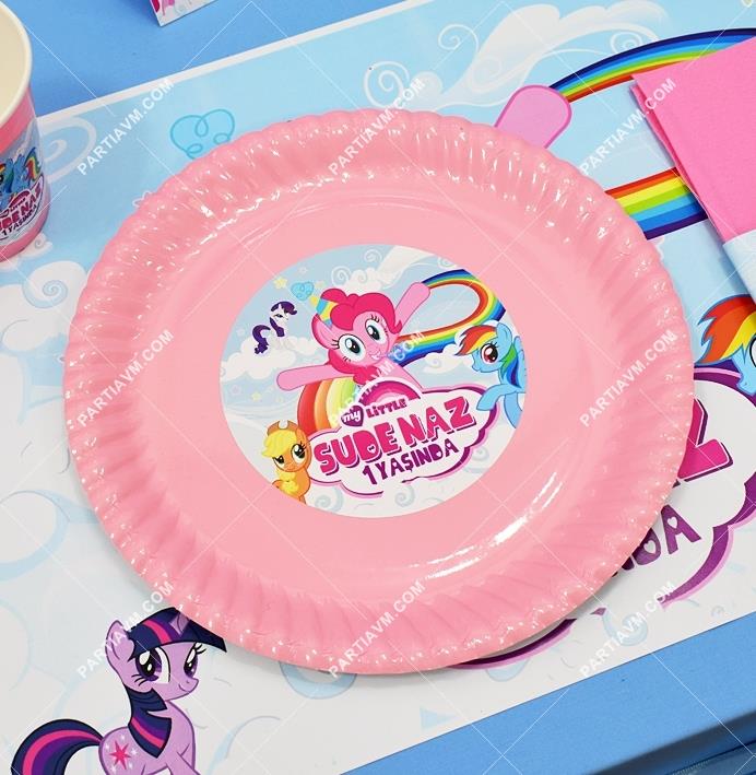 My Little Pony Doğum Günü Etiketli Karton Tabak 5 Adet