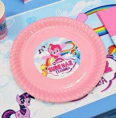 Partiavm My Little Pony Doğum Günü Etiketli Karton Tabak 5 Adet