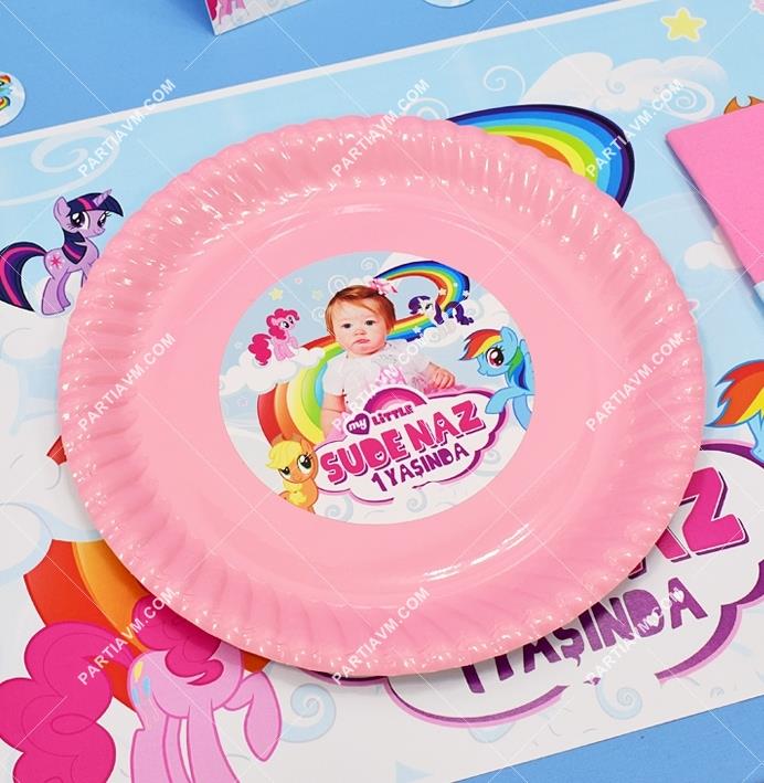 My Little Pony Doğum Günü Etiketli Karton Tabak 5 Adet