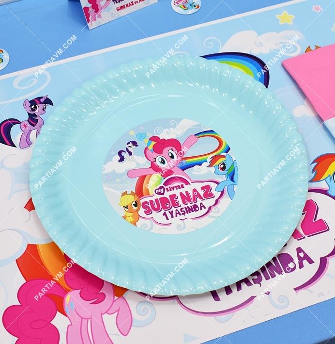 My Little Pony Doğum Günü Etiketli Karton Tabak 5 Adet