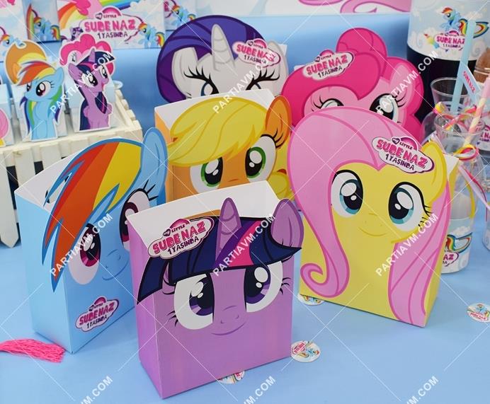 My Little Pony Doğum Günü Hediye Çantası Özel Tasarım Karakterli 13 x 16 cm 6 Adet