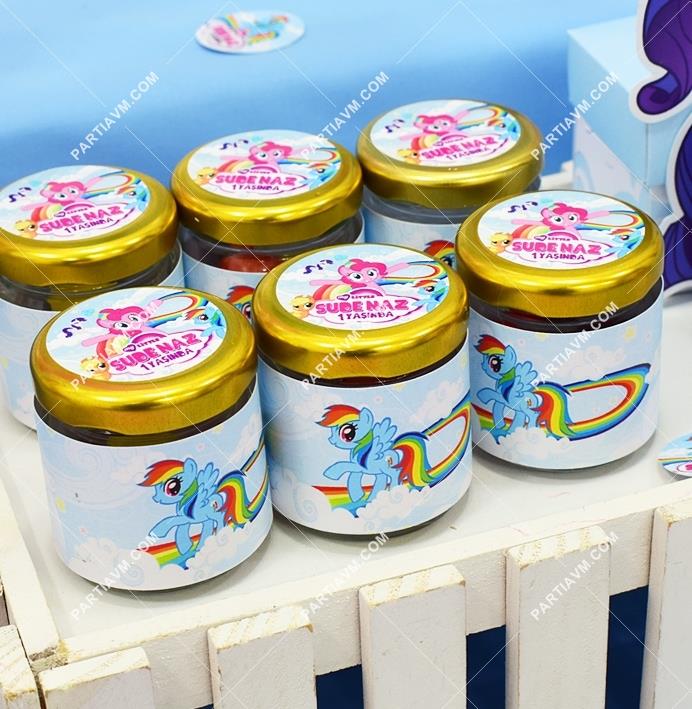 My Little Pony Doğum Günü Hediyelik Etiketli Cam Kavanozda Top Sakız