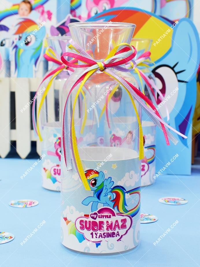 My Little Pony Doğum Günü Karaf Cam Bardak Etiketli 6 Adet