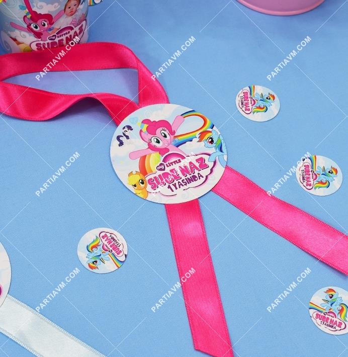 My Little Pony Doğum Günü Karton Sunum Etiketi Kurdele Askılı 5 Adet