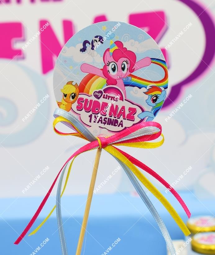 My Little Pony Doğum Günü Kürdan Süs Seti Büyük Boy 10 Adet