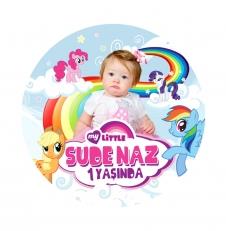 Partiavm My Little Pony Doğum Günü Yuvarlak Etiket 7.5 cm 10 Adet