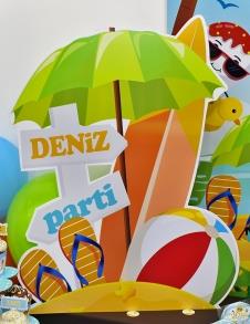 Partiavm Neşeli Plaj Doğum Günü 75 cm Sörf Tahtalı Şemsiyeli ve Yönlendirmeli Dekor Pano satın al