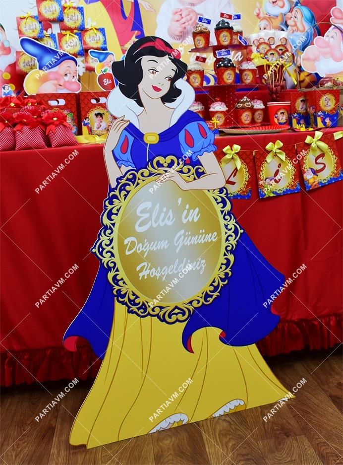 Pamuk Prenses Doğum Günü 100 cm Özel Kesim Pamuk Prenses Karşılama Panosu