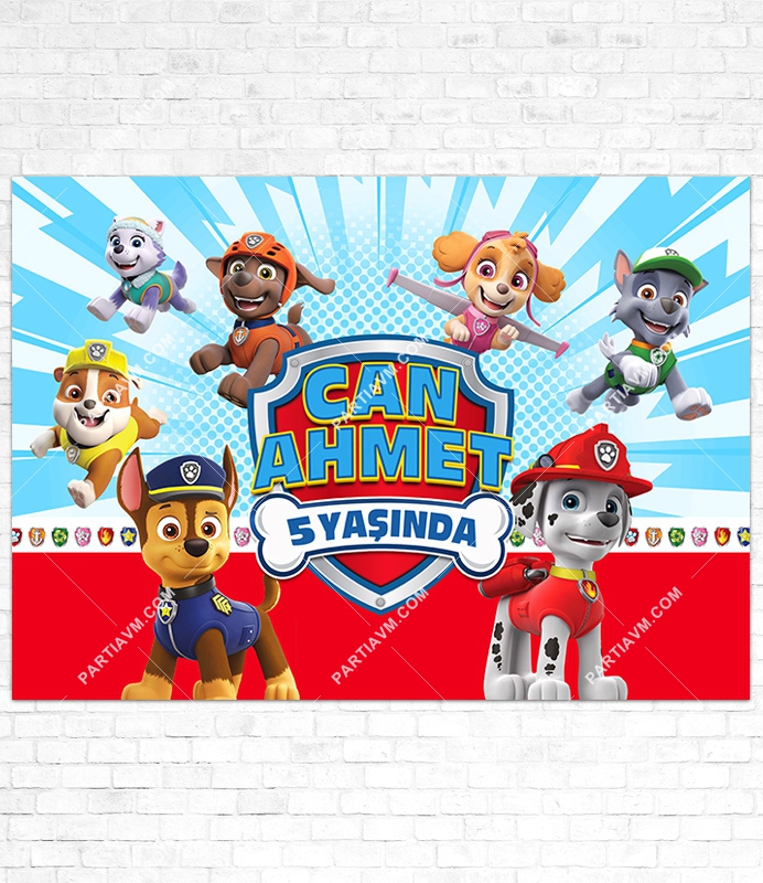 Paw Patrol Doğum Günü Süsleri 120x85 cm Büyük Boy Kağıt Afiş