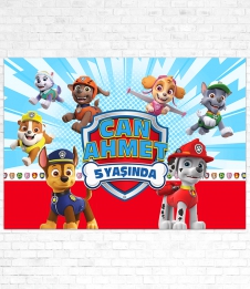 Partiavm Paw Patrol Doğum Günü Süsleri 120x85 cm Büyük Boy Kağıt Afiş