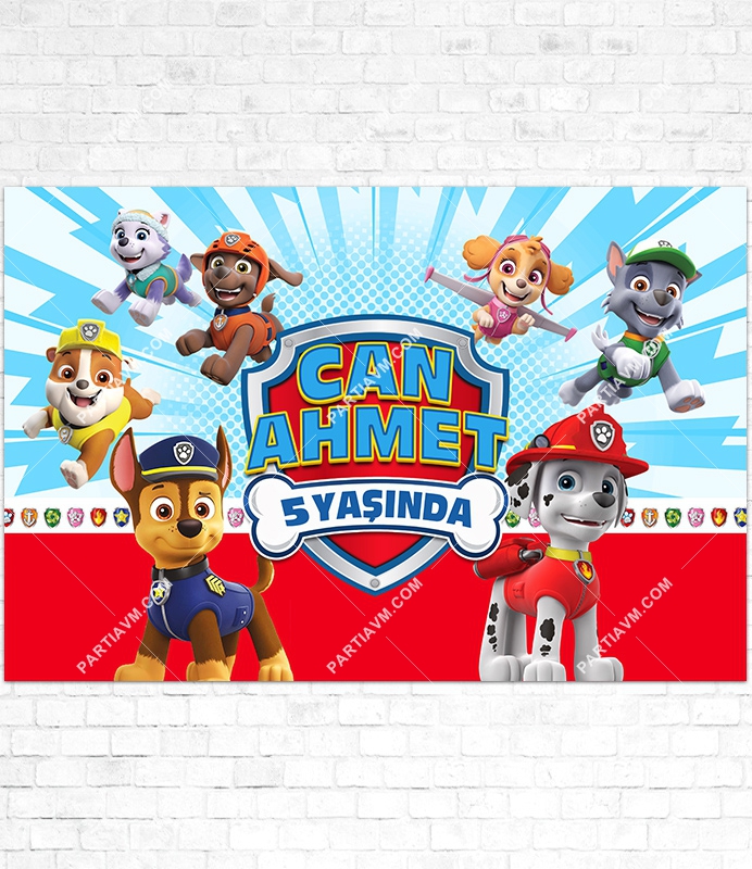 Paw Patrol Doğum Günü Süsleri 150x100 cm Dev Yırtılmaz Branda Afiş