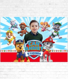 Partiavm Paw Patrol Doğum Günü Süsleri 150x100 cm Dev Yırtılmaz Branda Afiş