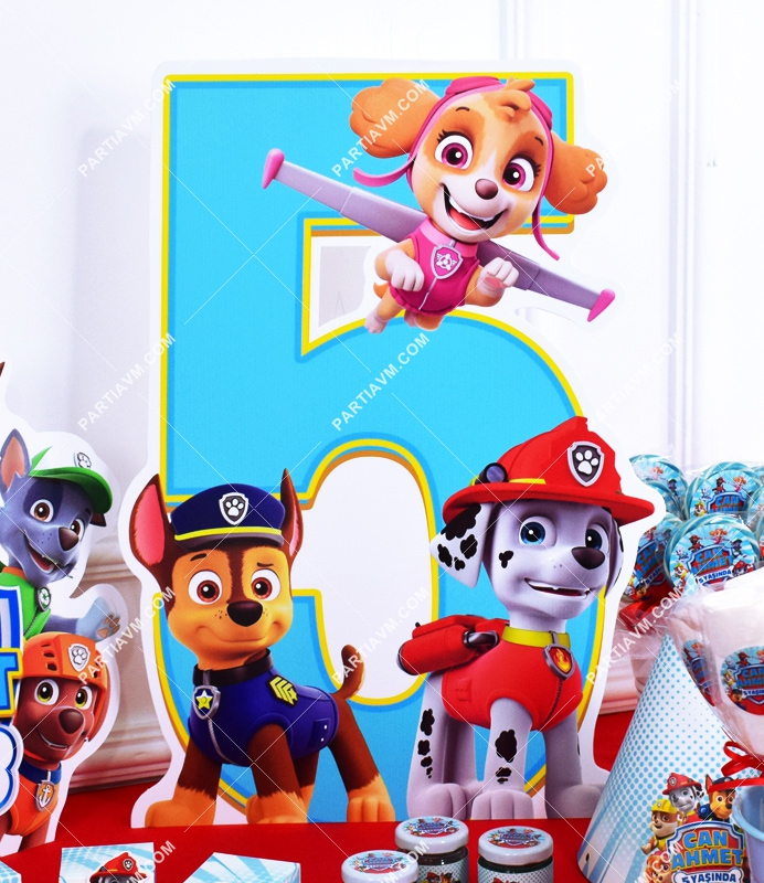 Paw Patrol Doğum Günü Süsleri 50cm Ayaklı Rakam Dekor Pano