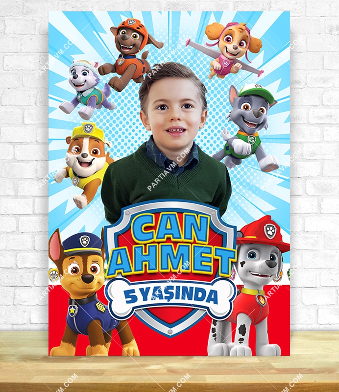 Paw Patrol Doğum Günü Süsleri 70x100 cm Katlanmaz Pano Afiş