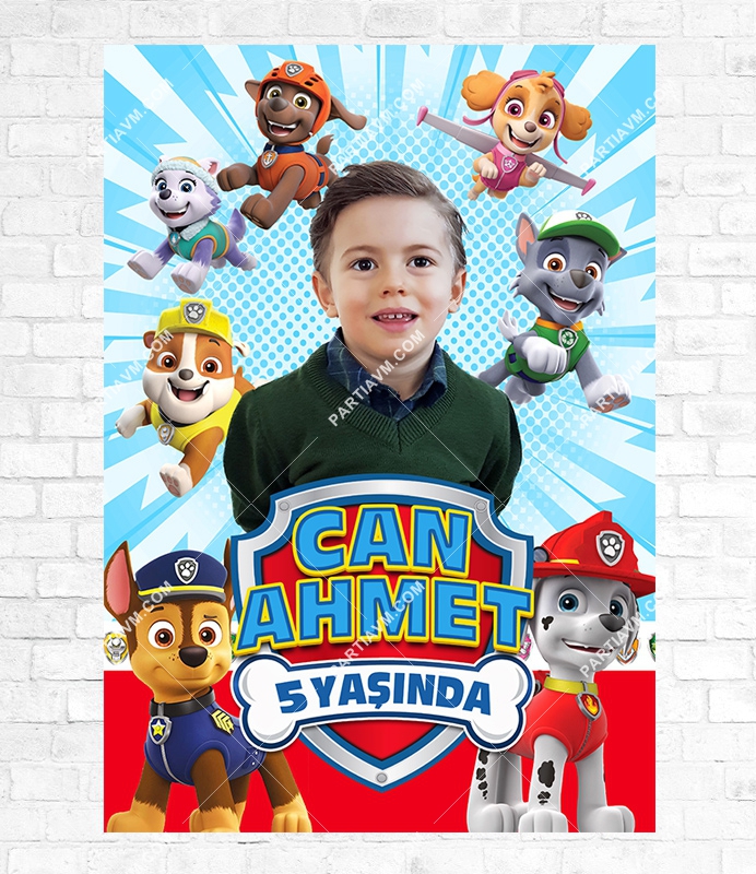 Paw Patrol Doğum Günü Süsleri 70x100 cm Yırtılmaz Branda Afiş