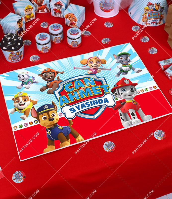 Paw Patrol Doğum Günü Süsleri Amerikan Servis Kalın Kuşe Kağıt 5 Adet