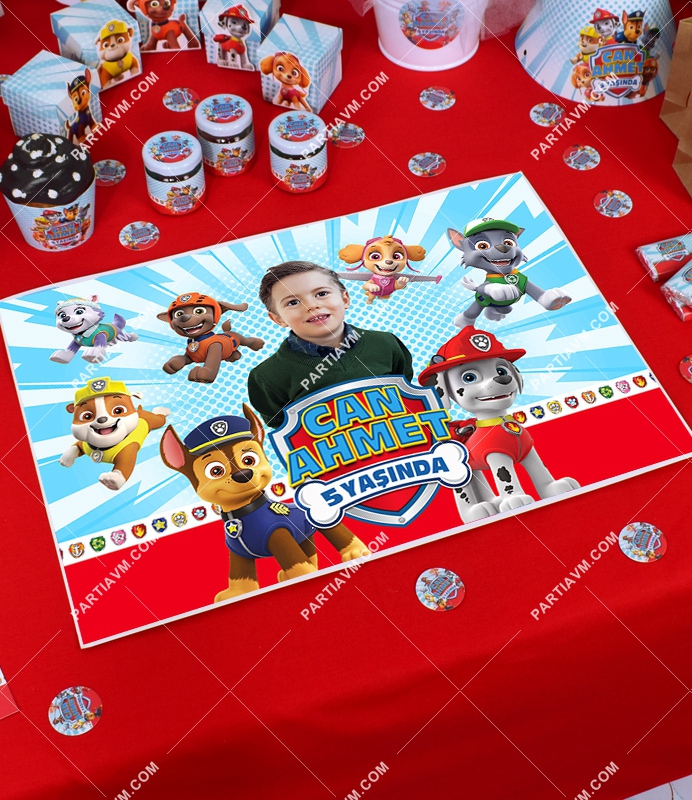 Paw Patrol Doğum Günü Süsleri Amerikan Servis Kalın Kuşe Kağıt 5 Adet